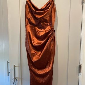 Rose Dress burnt orange/brown Silk Dress